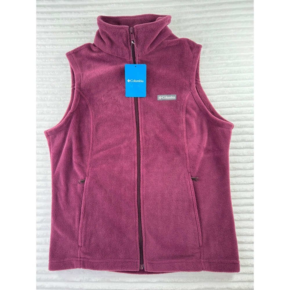 Columbia Benton Fleece Vest Womens Large Purple Full Zip